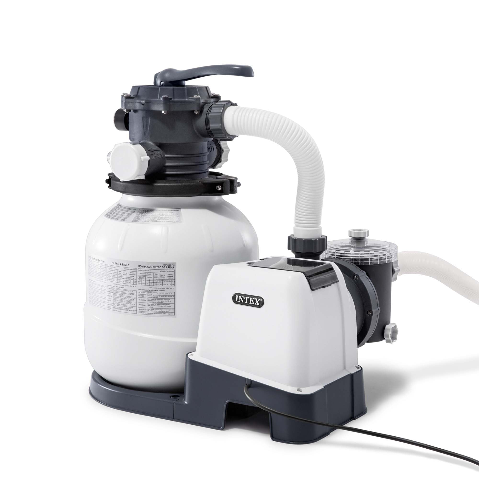 Intex Krystal Clear SX2100 sand filter pump, side view