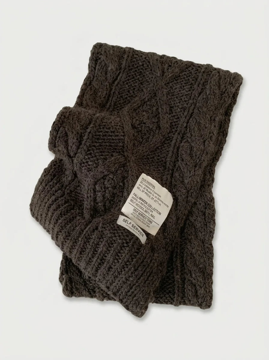 Chunky Cable Knit Wool Scarf, 59 Inch - image 2