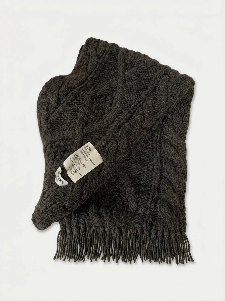 Chunky Cable Knit Wool Scarf, 59 Inch - image 6