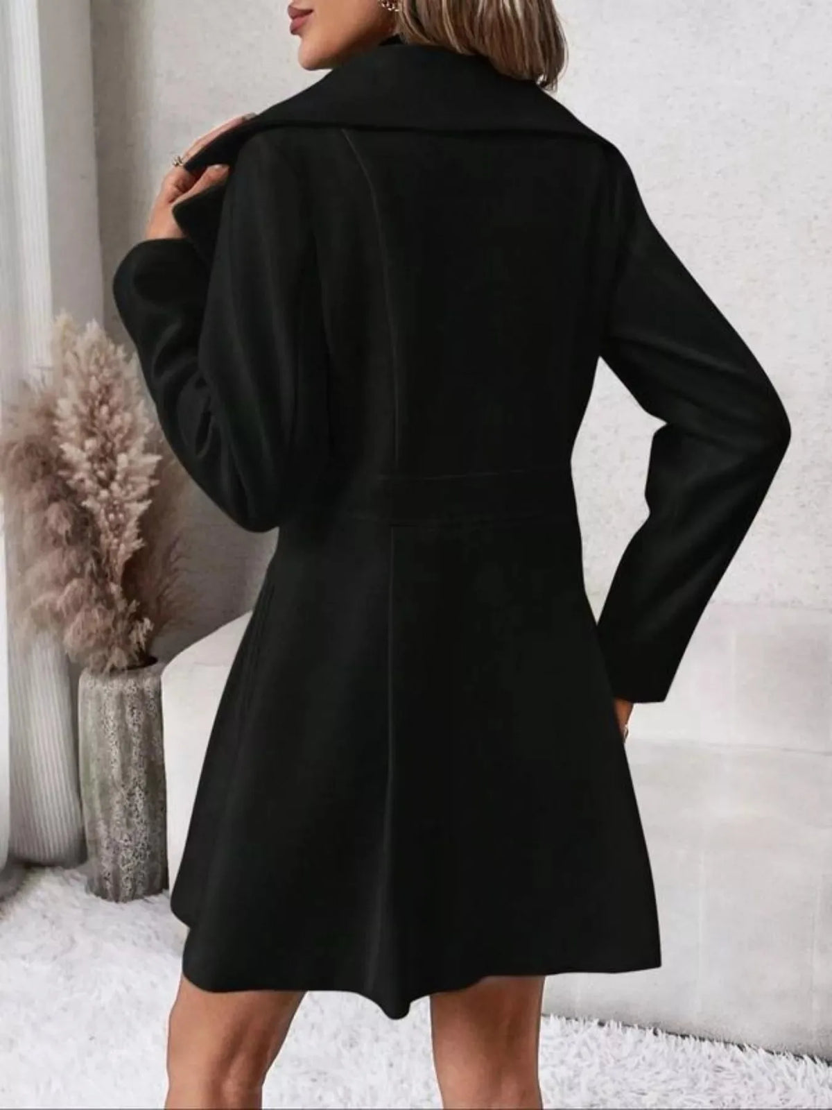 Double-Breasted Belted Fit-and-Flare Coat - image 5
