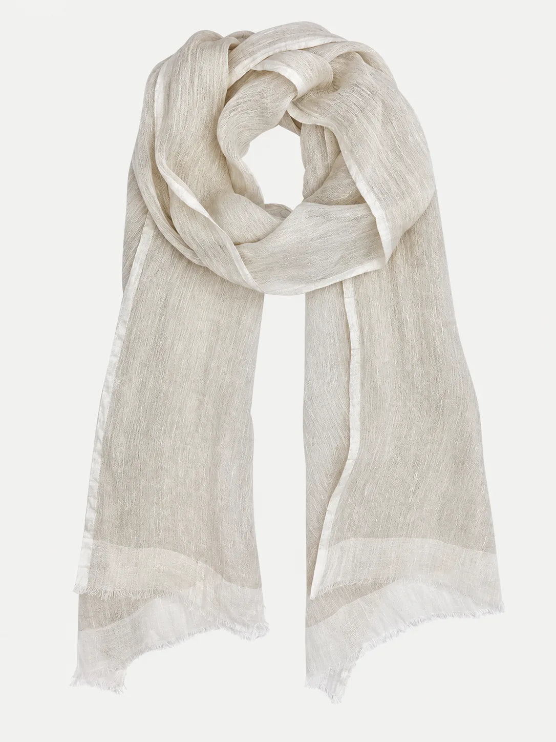 Handwoven Two-Tone Gauze Linen Scarf, 79 Inch – Blush, Flax, Aqua or French Gray - image 4