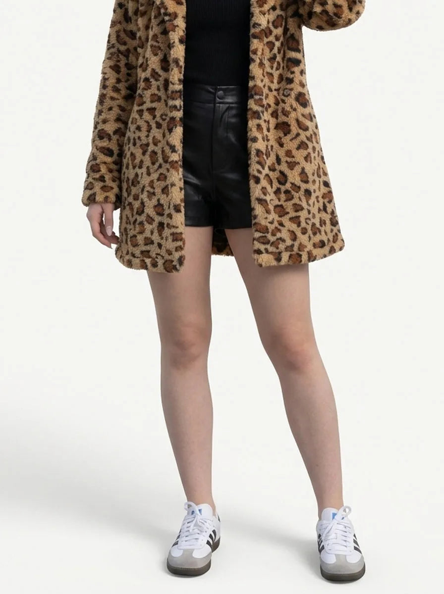 Leopard Print Fuzzy Teddy Coat - image 5