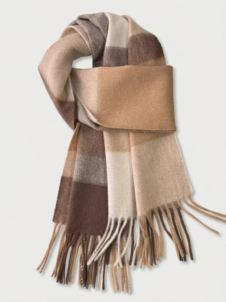 Long Wool Tartan Scarf with Fringe, 76 Inch - image 7