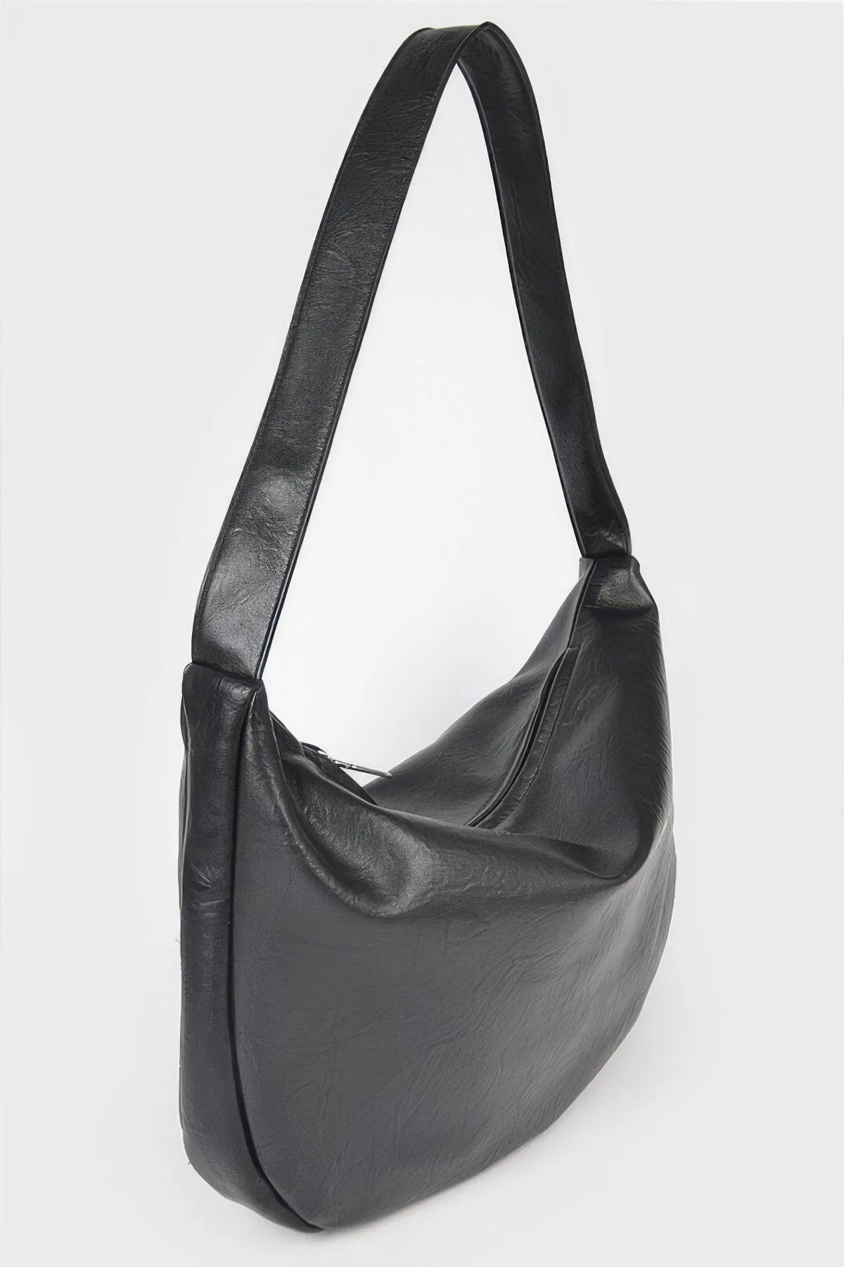 Slim Faux Leather Hobo Shoulder Bag - image 3