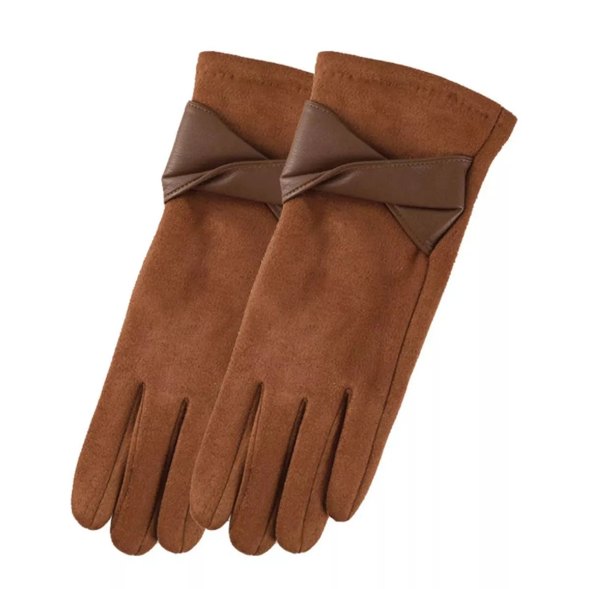 Suede Gloves with Leather Trim, 8 Inch - image 1