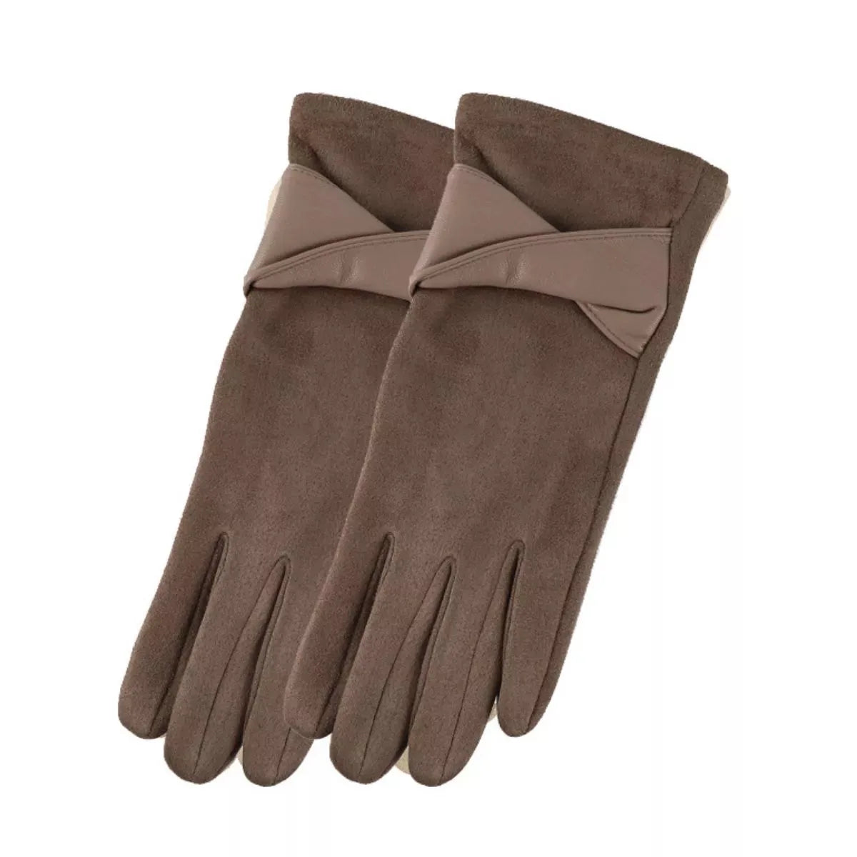 Suede Gloves with Leather Trim, 8 Inch - image 4