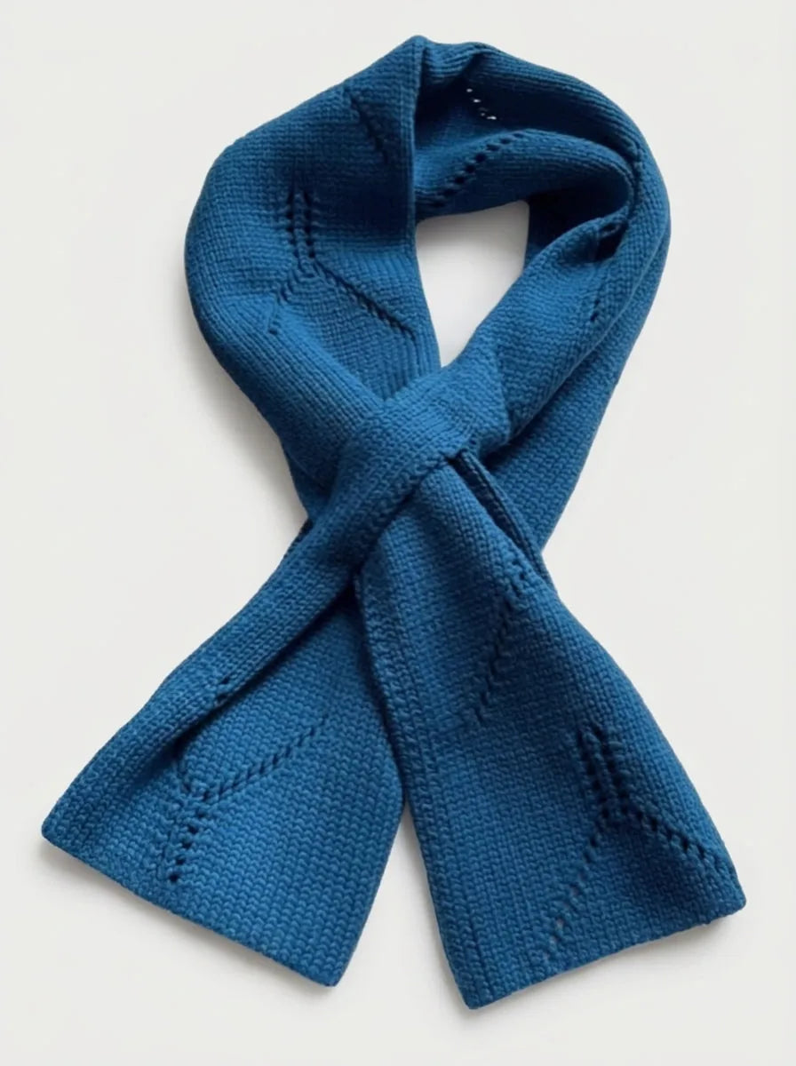 Wool Openwork Knit Scarf, 63 Inch - image 1
