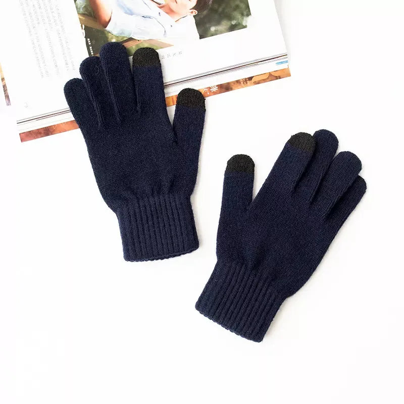 Wool Touchscreen Knit Gloves, Short Cuff - image 7