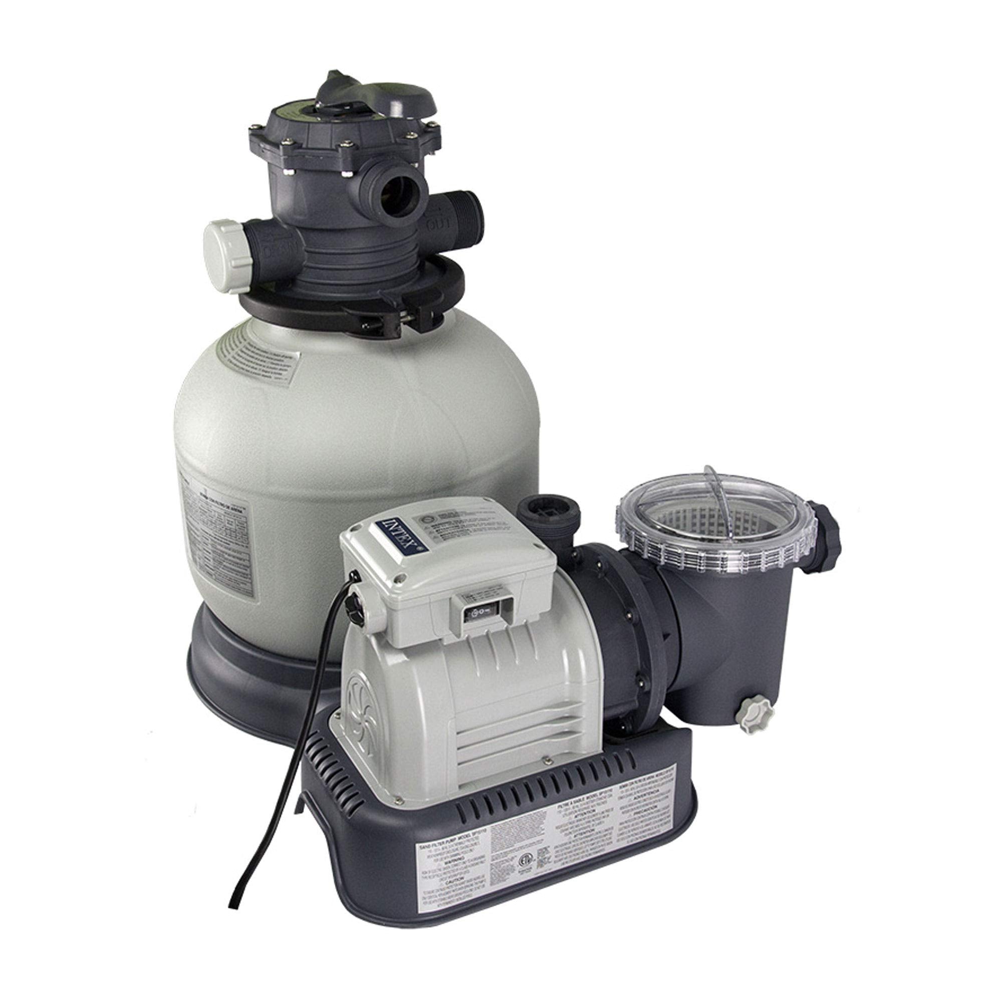 Intex Krystal Clear 2800 GPH sand filter pump with GFCI, tank, motor and strainer basket