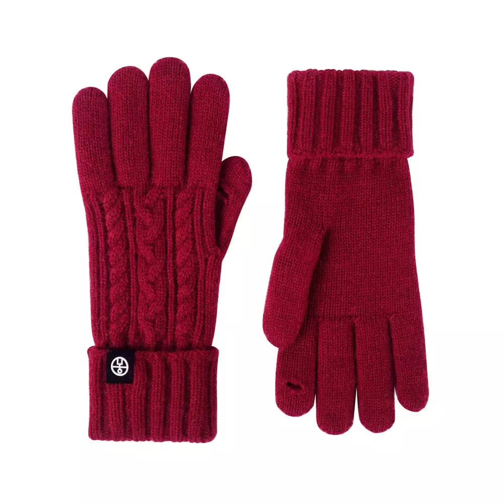 Cable Knit Touchscreen Gloves, 9 Inch - image 2