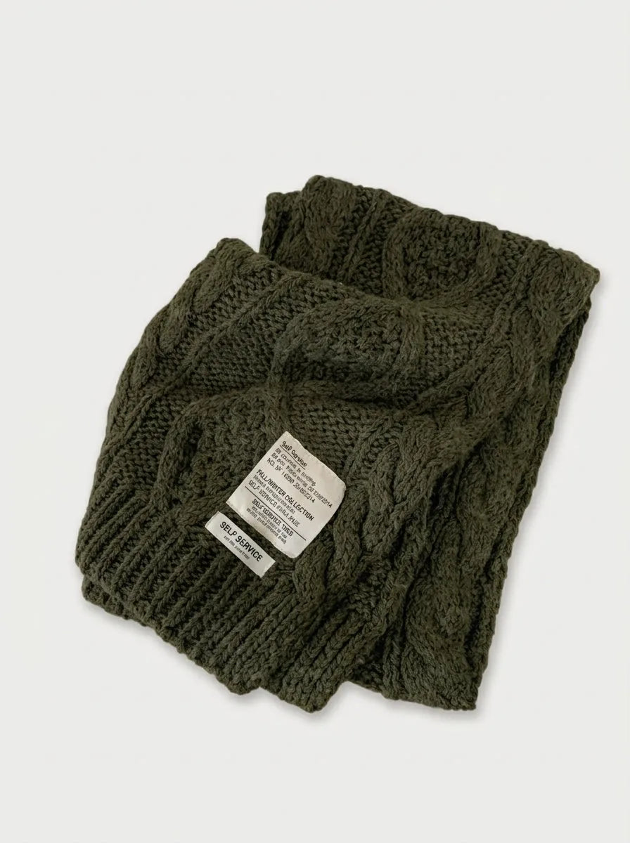 Chunky Cable Knit Wool Scarf, 59 Inch - image 5