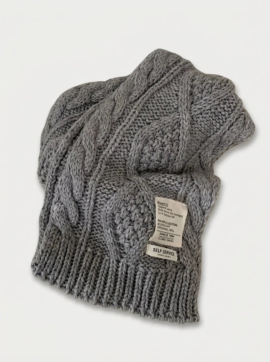 Chunky Cable Knit Wool Scarf, 59 Inch - image 8