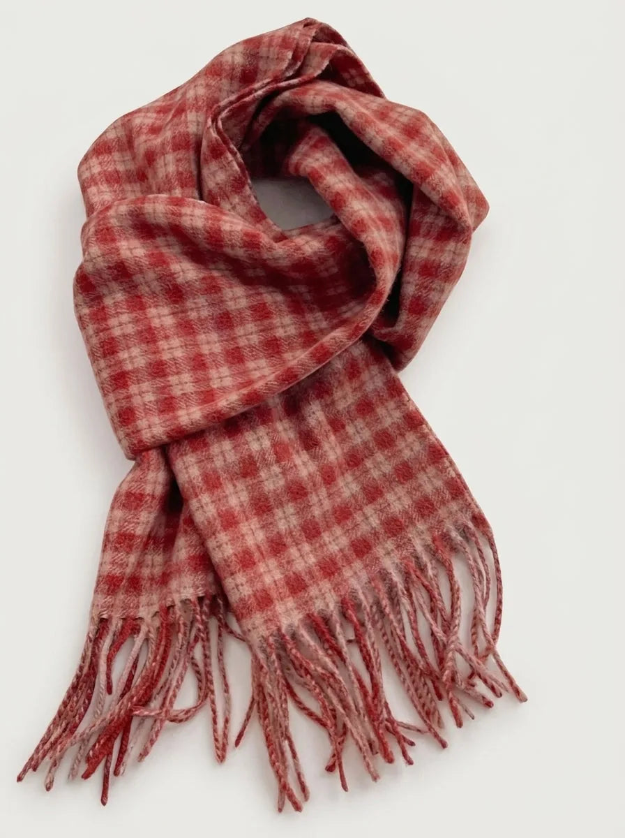 Classic Plaid Wool Scarf with Fringe, 70 Inch - image 4