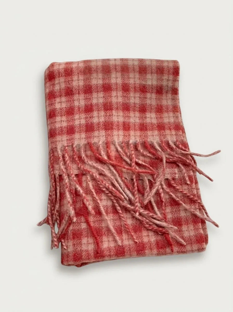 Classic Plaid Wool Scarf with Fringe, 70 Inch - image 6