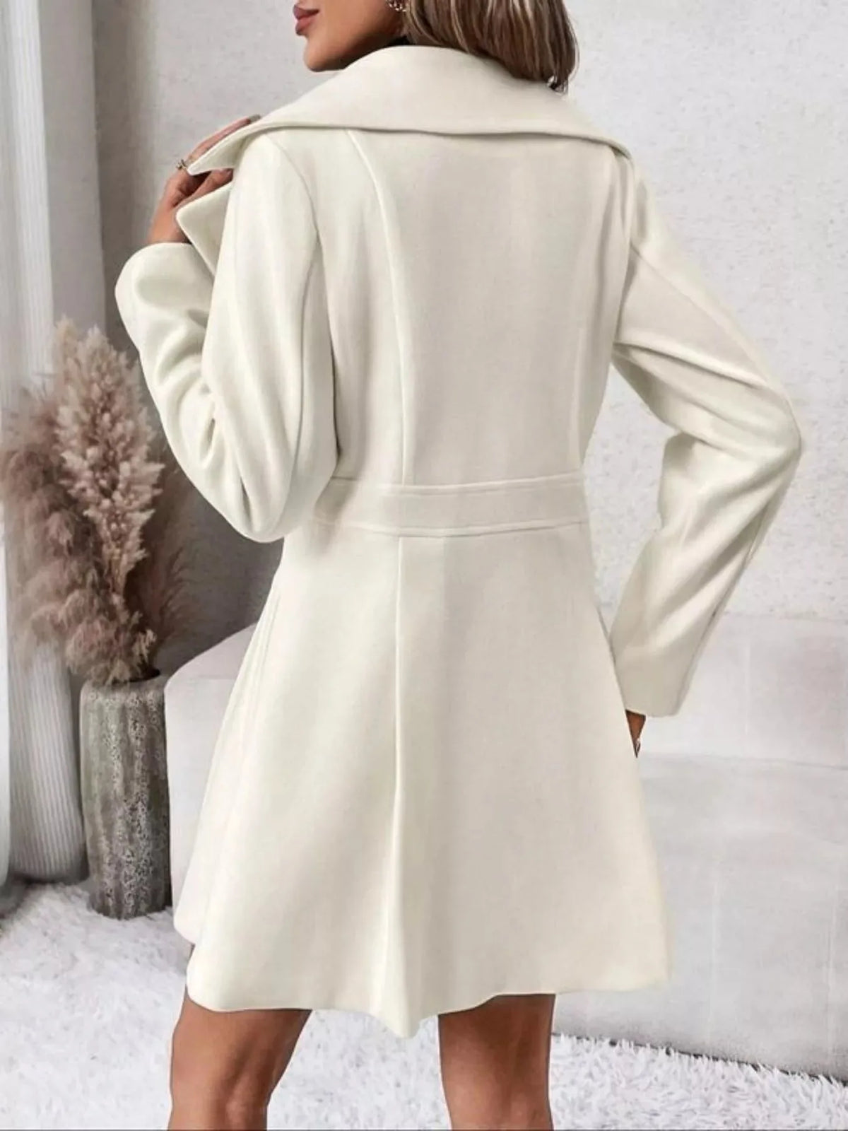 Double-Breasted Belted Fit-and-Flare Coat - image 2