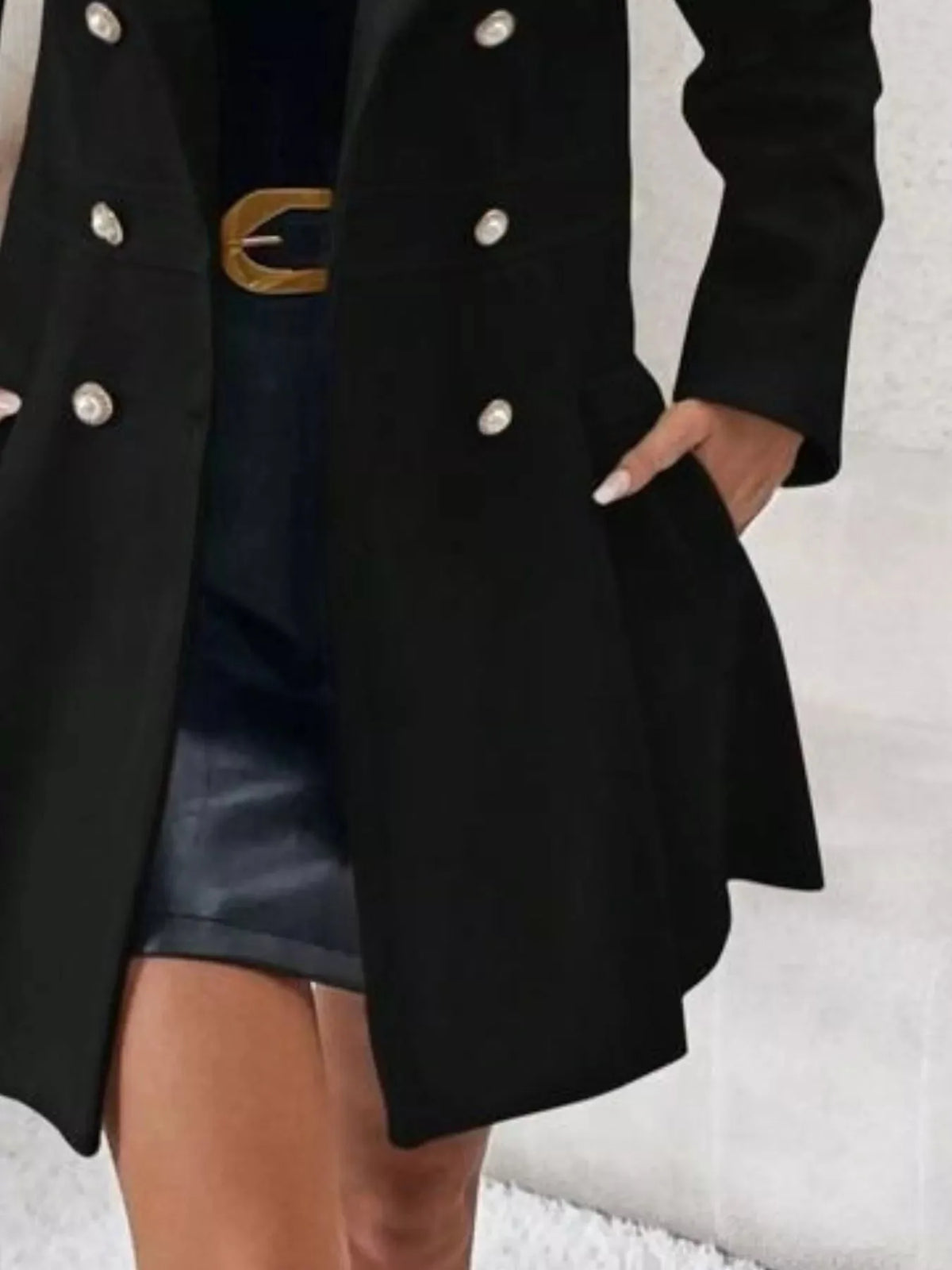 Double-Breasted Belted Fit-and-Flare Coat - image 6