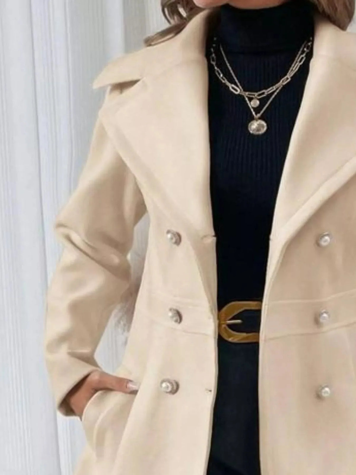 Double-Breasted Belted Fit-and-Flare Coat - image 8