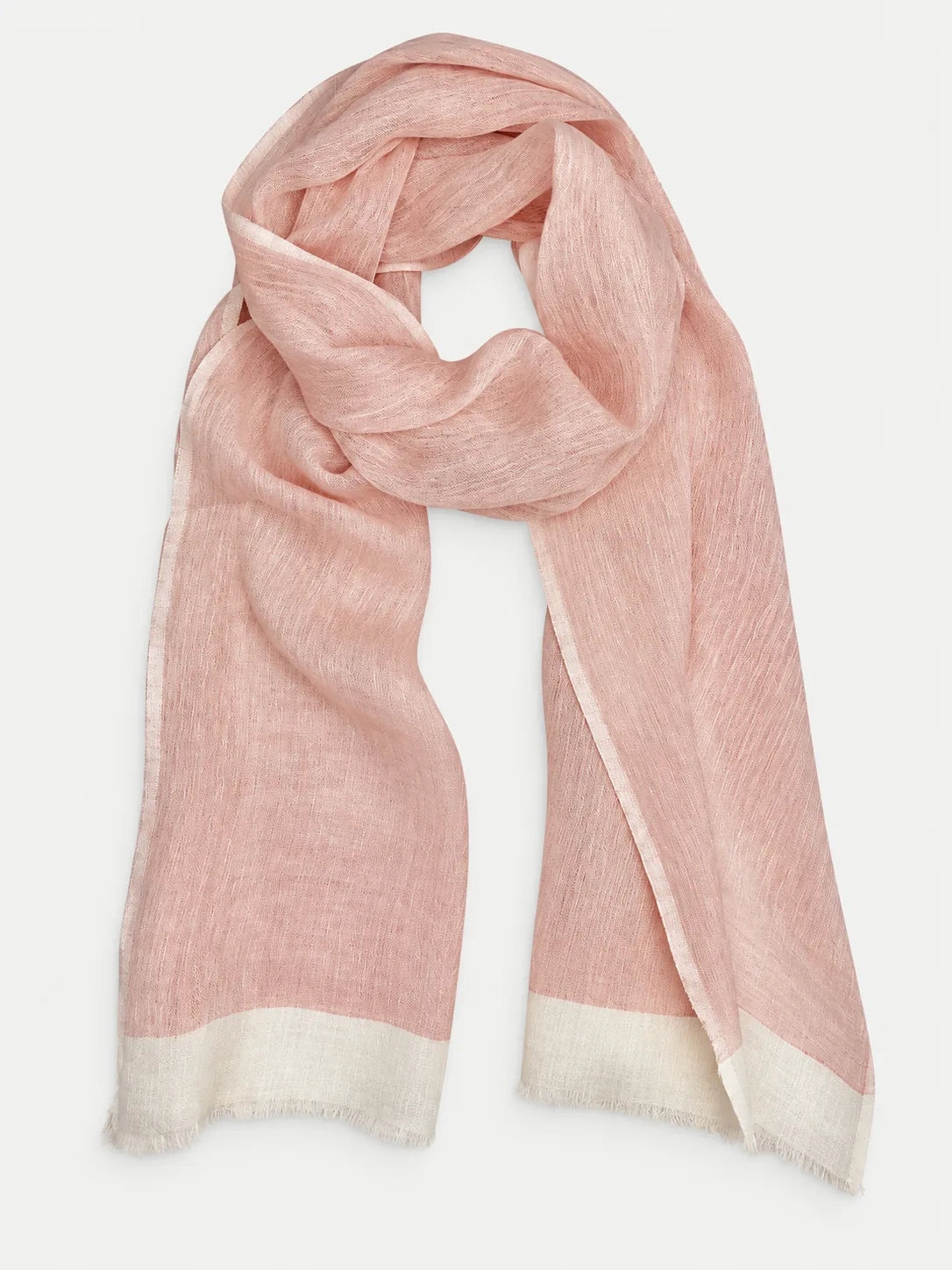Handwoven Two-Tone Gauze Linen Scarf, 79 Inch – Blush, Flax, Aqua or French Gray - image 3