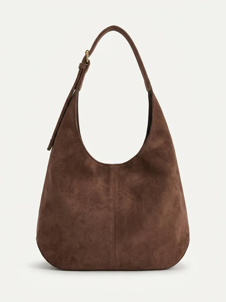 Large Slouchy Faux Suede Hobo Shoulder Bag - image 1