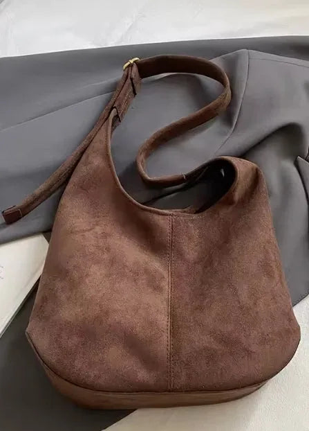 Large Slouchy Faux Suede Hobo Shoulder Bag - image 2