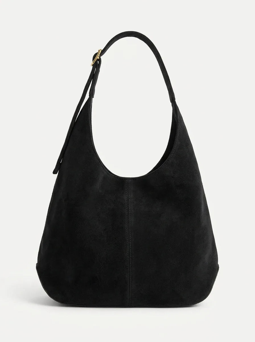 Large Slouchy Faux Suede Hobo Shoulder Bag - image 3