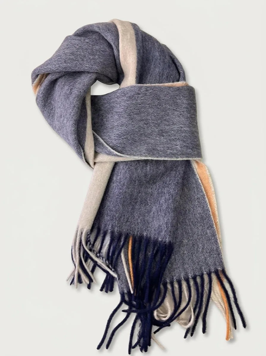 Long Wool Tartan Scarf with Fringe, 76 Inch - image 5