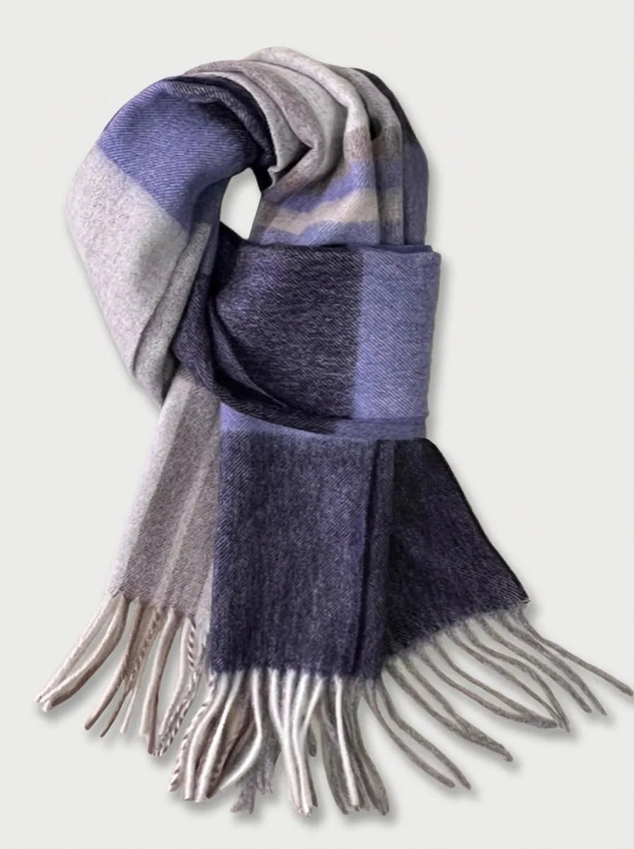 Long Wool Tartan Scarf with Fringe, 76 Inch - image 6