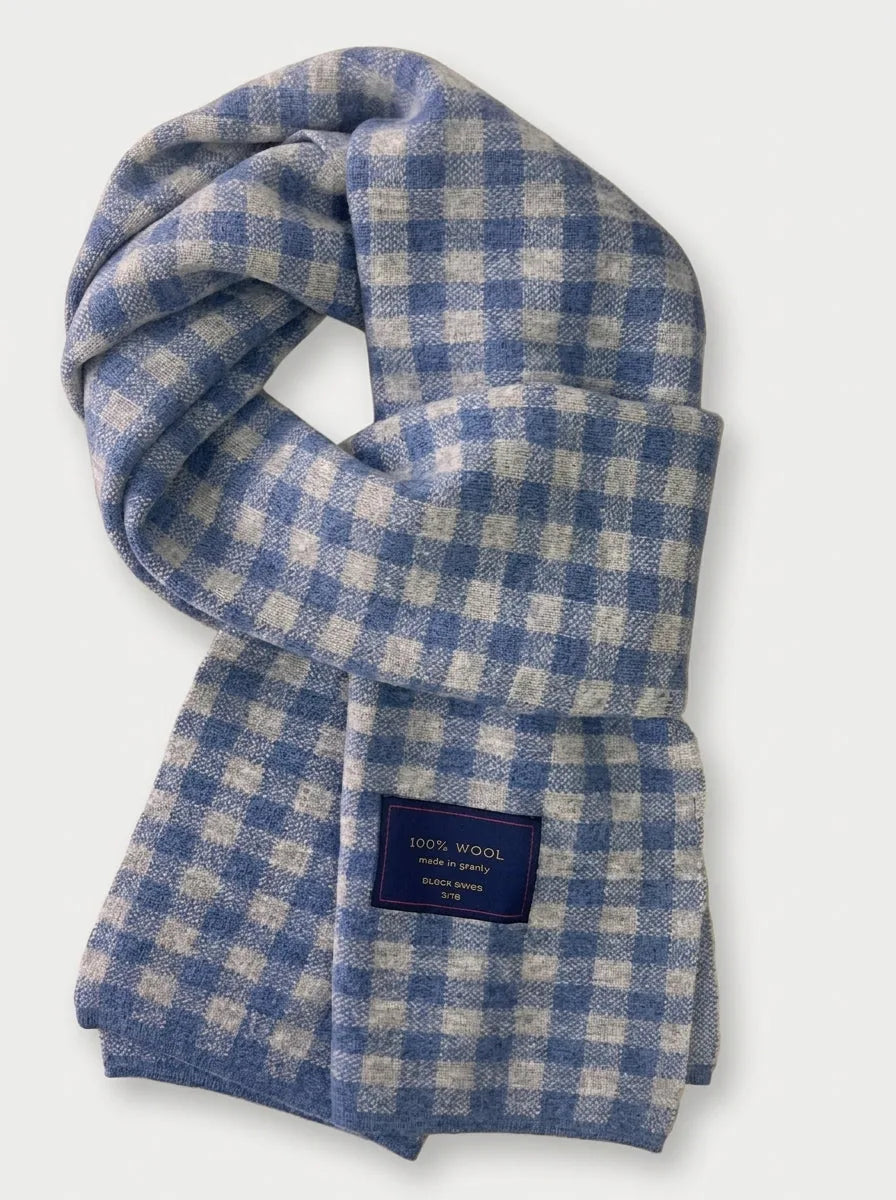 Oversized Wool Plaid Scarf with Fringe, 74 Inch - image 2