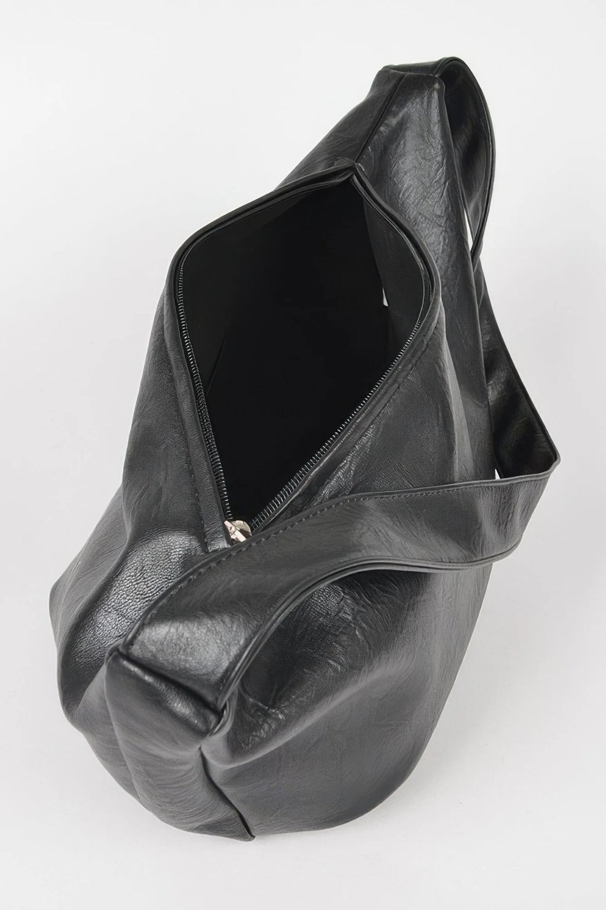 Slim Faux Leather Hobo Shoulder Bag - image 5