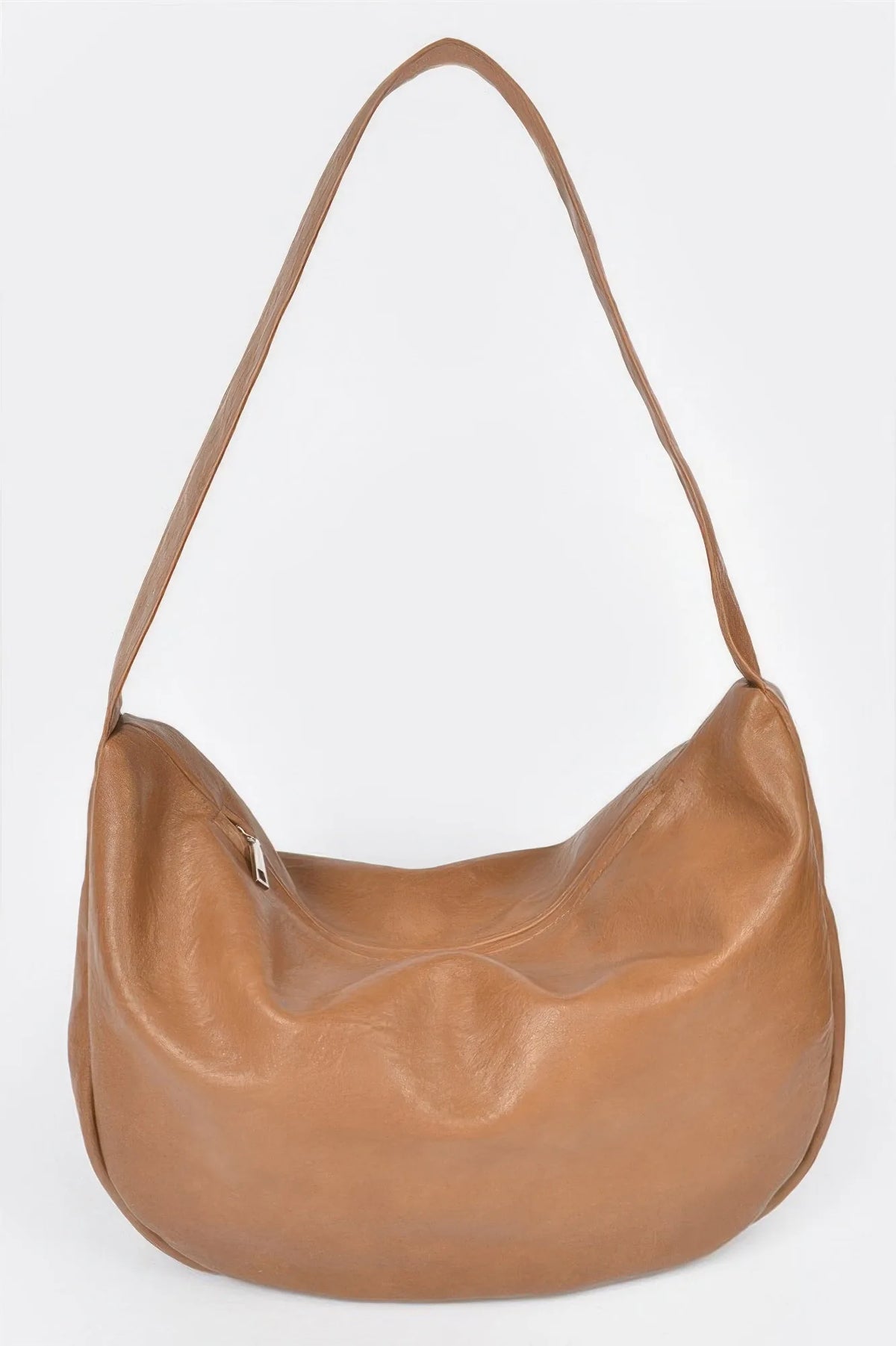 Slim Faux Leather Hobo Shoulder Bag - image 6