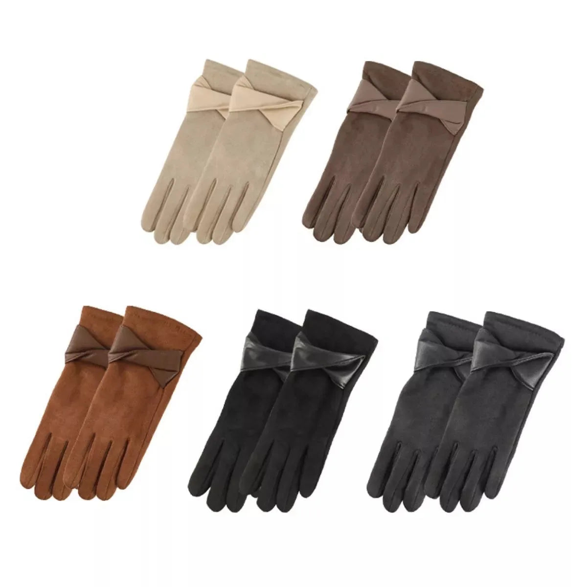 Suede Gloves with Leather Trim, 8 Inch - image 3