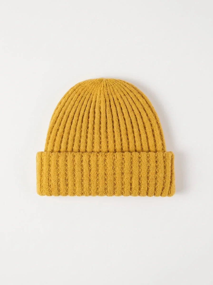 Wide Rib Knit Beanie Hat, 9.5 Inch - image 1